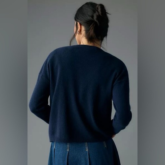 Anthropologie Maeve Intarsia Horse Cashmere Navy Sweater Size XL NWT - Picture 3 of 8